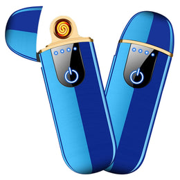 Rechargeable USB Lighter – Dual Arc, Touch Control, LED Display – Blue-01.jpg