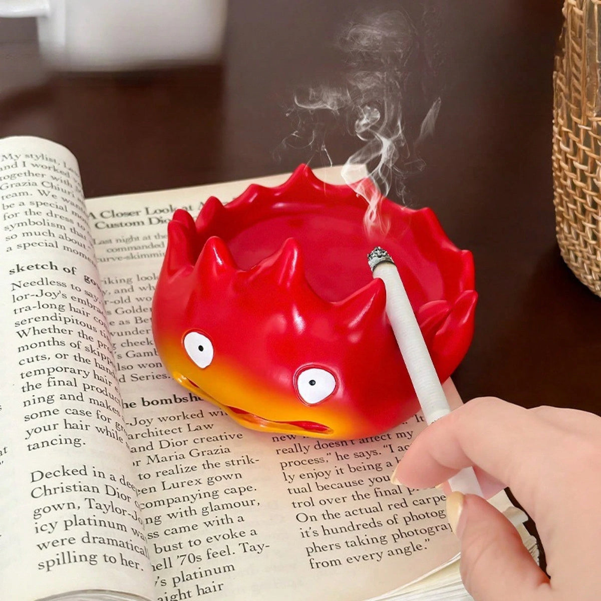 Calcifer Ashtray with Lid – Creative Flame Ashproof Desktop Ash Tray – CalciferAshtraywithLid_CreativeFlameAshproofDesktopAs…
