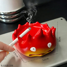 Calcifer Ashtray with Lid – Creative Flame Ashproof Desktop Ash Tray – CalciferAshtraywithLid_CreativeFlameAshproofDesktopAs…