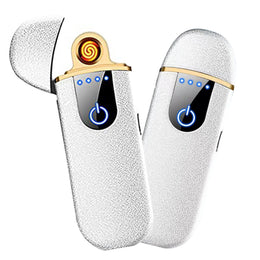 Rechargeable USB Lighter – Dual Arc, Touch Control, LED Display – FrostedSilver-01.jpg