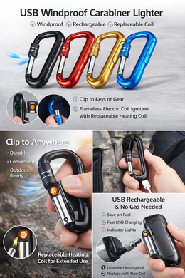 Carabiner USB Windproof Lighter – Rechargeable Electric Coil Igniter – USB-CPhoneLighter_4.png