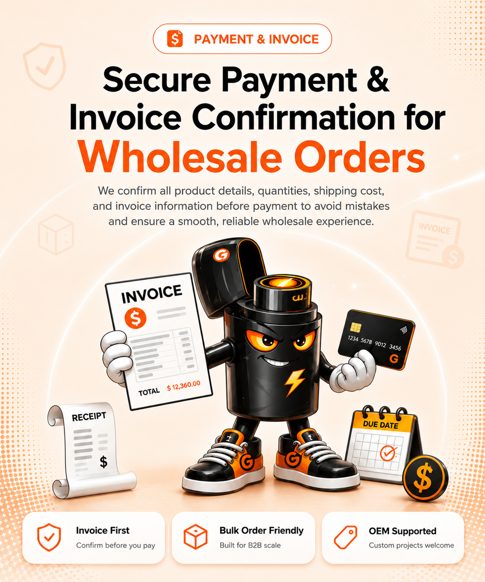 Secure payment and invoice confirmation for wholesale and OEM orders